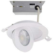 Load image into Gallery viewer, 9 Watt; CCT Selectable; LED Direct Wire Downlight; Gimbaled; 4 Inch Round; Remote Driver; White