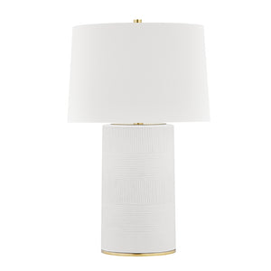 Hudson Valley - L1376-AGB/WH - One Light Table Lamp - Borneo