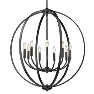 Golden - 3167-9 BLK - Nine Light Chandelier - Colson BLK