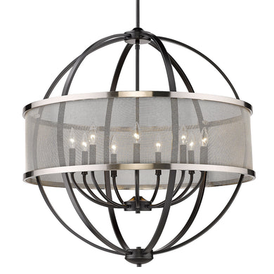 Golden - 3167-9 BLK-PW - Nine Light Chandelier - Colson BLK