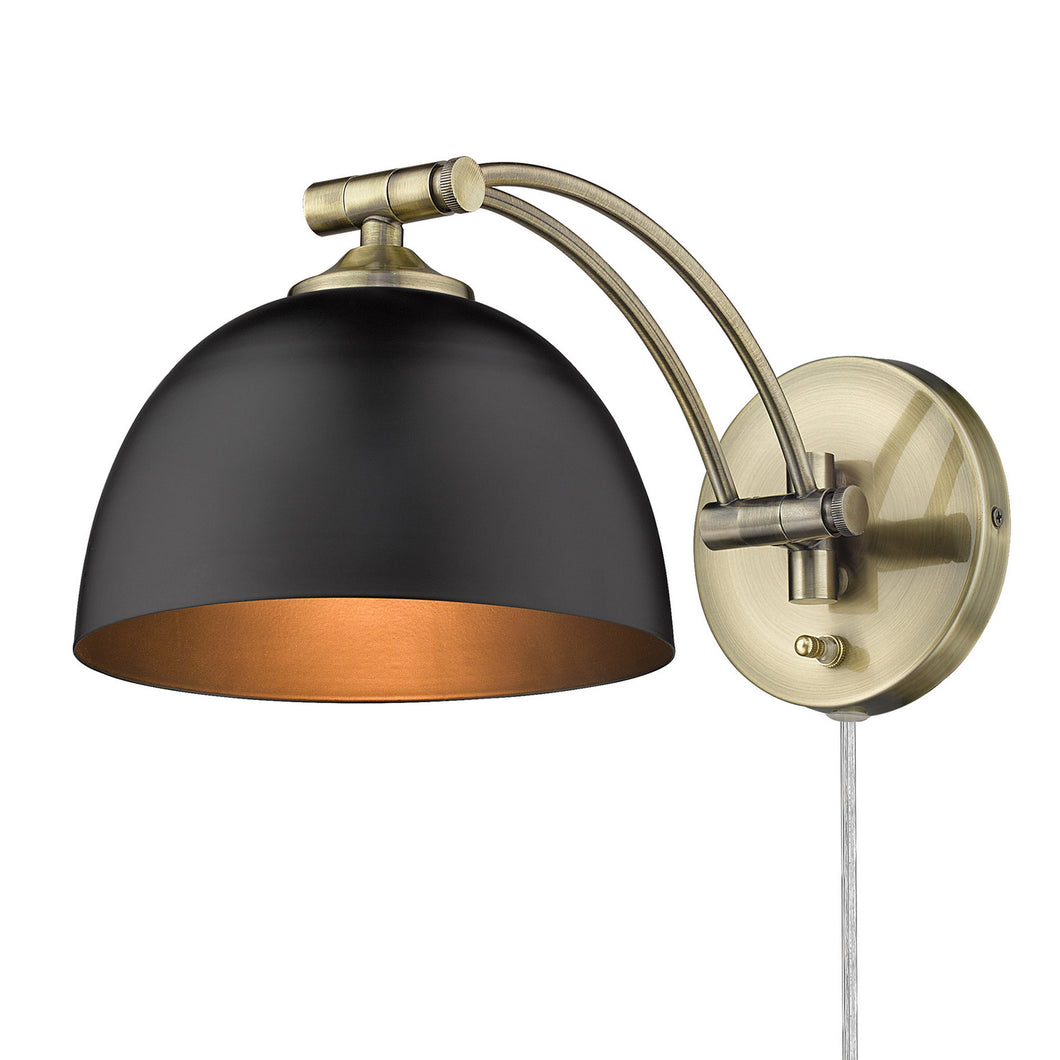 Golden - 3688-A1W AB-BLK - One Light Wall Sconce - Rey AB