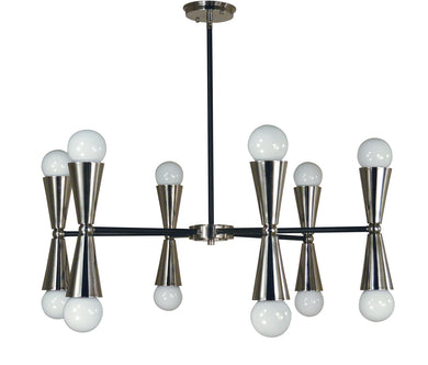 Framburg - 3036 BN/MBLACK - 12 Light Chandelier - Equinox