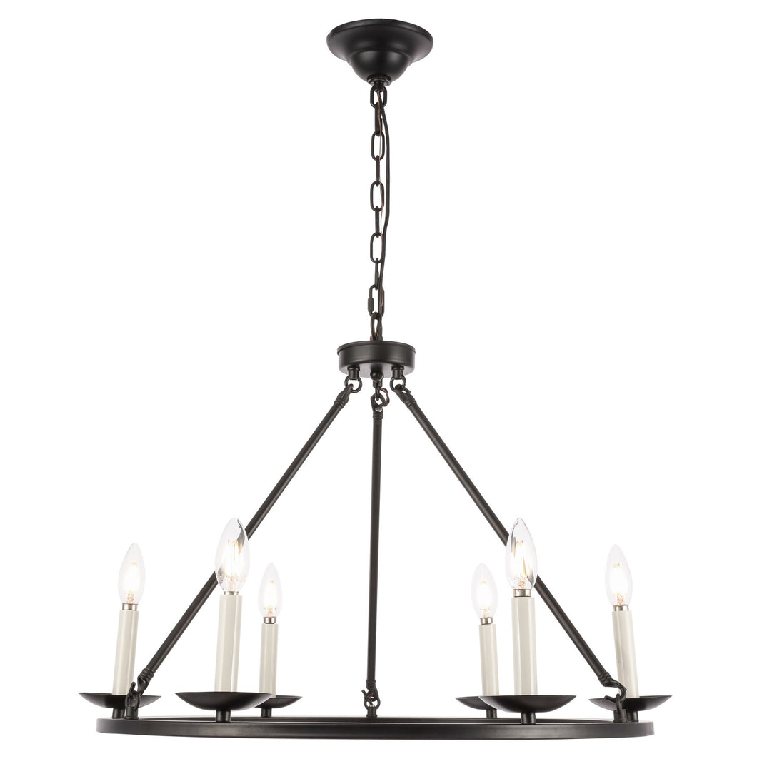 Elegant Lighting - LD6010D26BK - Six Light Chandelier - Maine