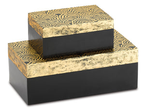 Currey and Company - 1200-0374 - Boxes Set of 2 - Golden