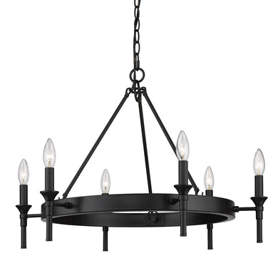 Golden - 1020-6 BLK - Six Light Chandelier - Edinburgh