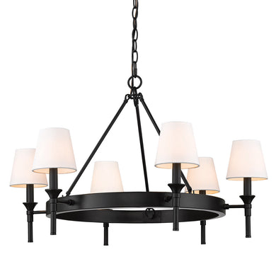 Golden - 1020-6 BLK-MWS - Six Light Chandelier - Edinburgh