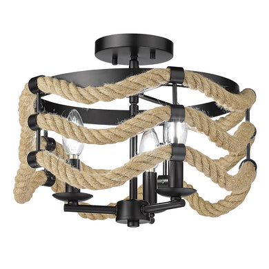Golden - 1083-3SF BLK - Three Light Semi-Flush Mount - Marissa BLK