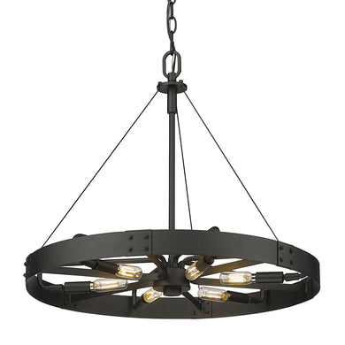 Golden - 3866-M NB-NB - Six Light Pendant - Vaughn