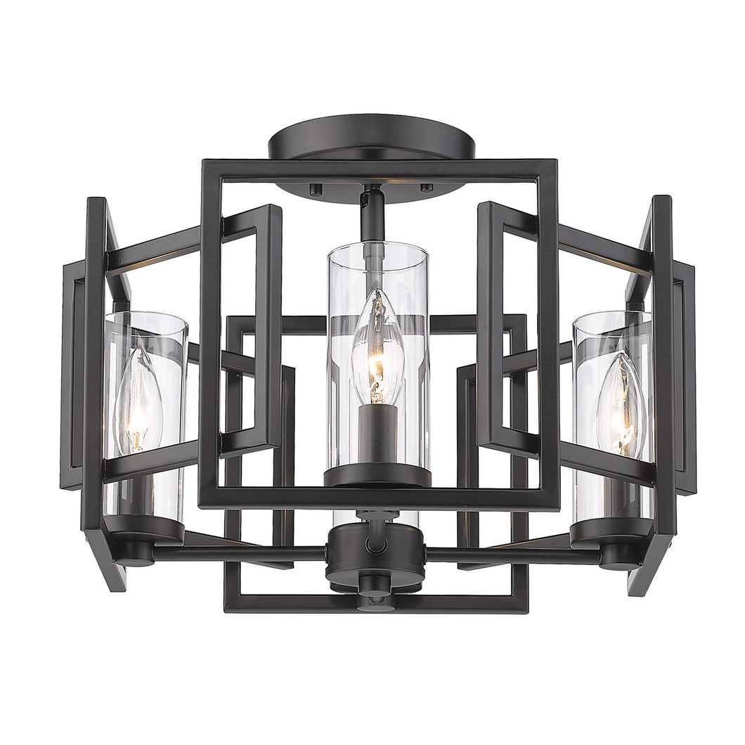 Golden - 6068-FM BLK - Four Light Flush Mount - Marco BLK