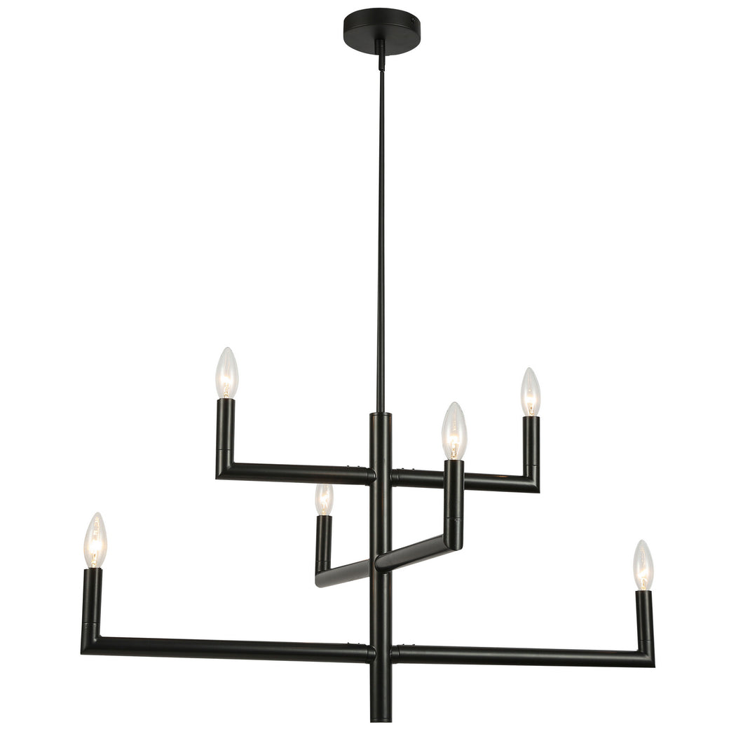 Dainolite Ltd - NOR-326C-MB - Six Light Chandelier - Nora