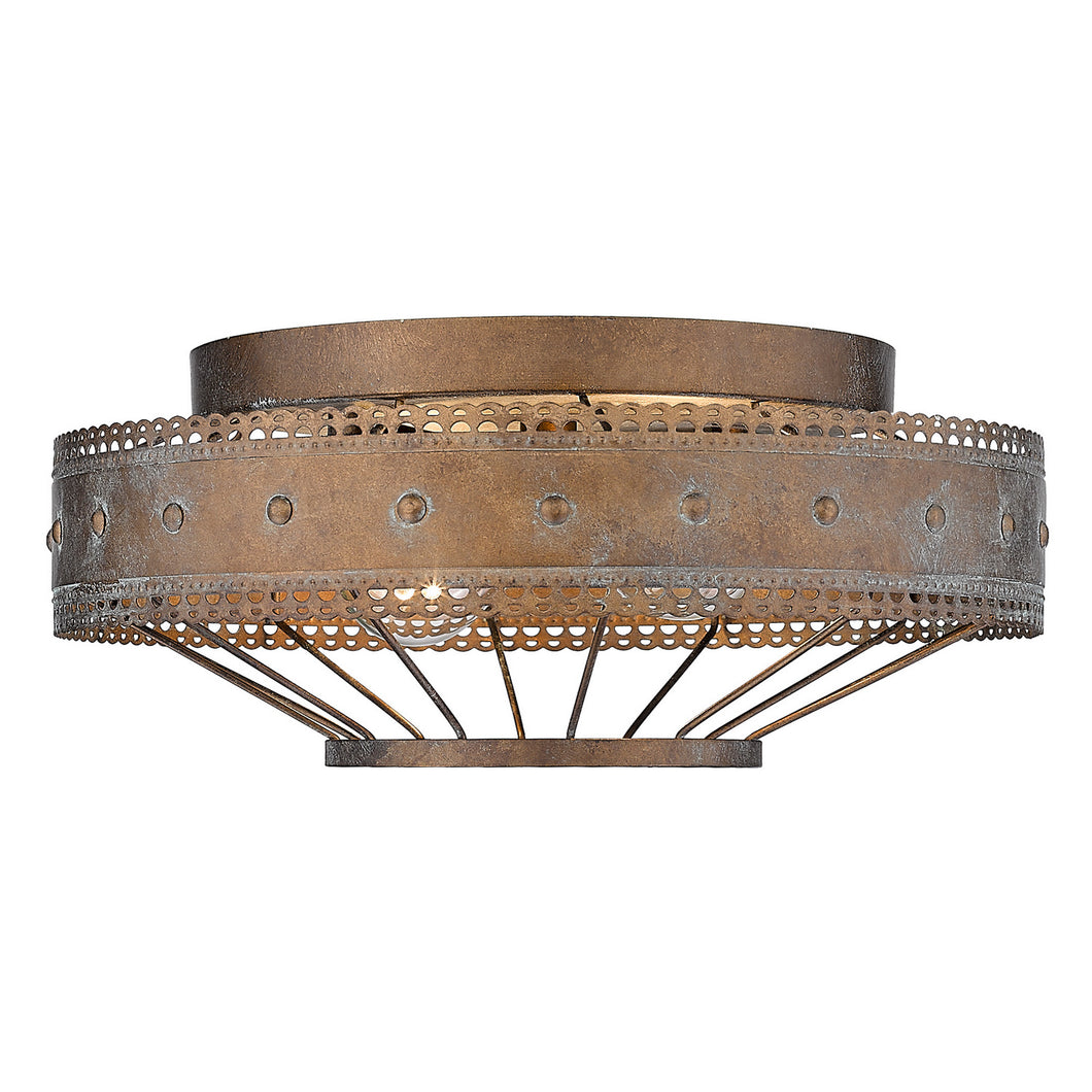 Golden - 7856-FM CP - Three Light Flush Mount - Ferris CP