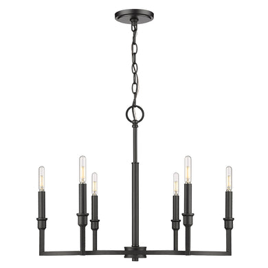 Golden - 8209-6 BLK - Six Light Chandelier - Ellyn BLK