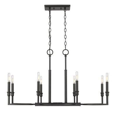 Golden - 8209-LP BLK - Eight Light Linear Pendant - Ellyn BLK