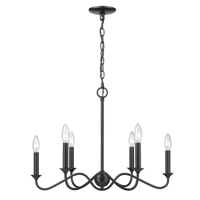 Golden - 8316-6 BLK - Six Light Chandelier - Tierney