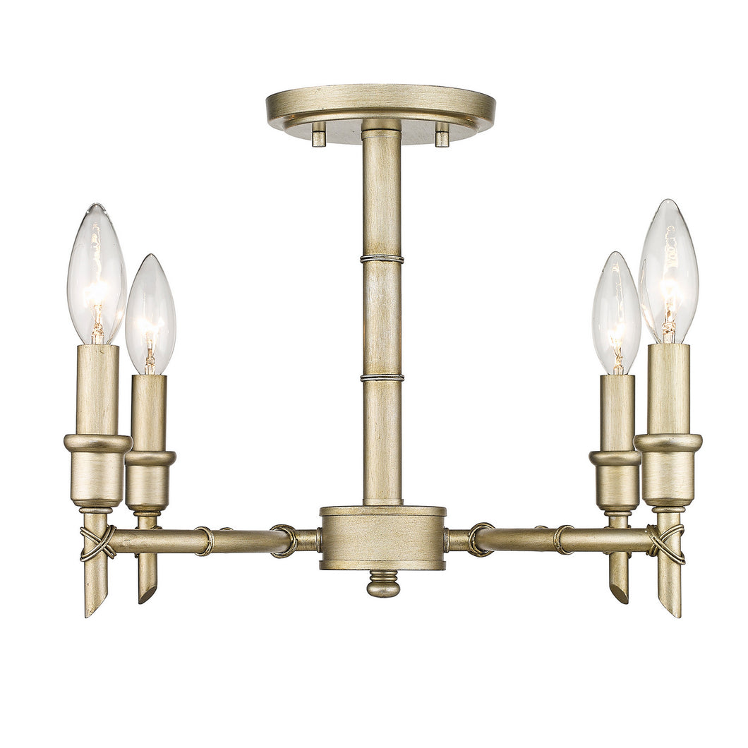 Golden - 8207-SF WG - Four Light Semi-Flush Mount - Cambay