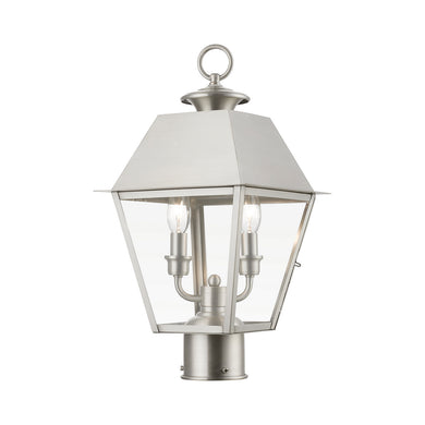 Livex Lighting - 27216-91 - Two Light Outdoor Post Top Lantern - Wentworth