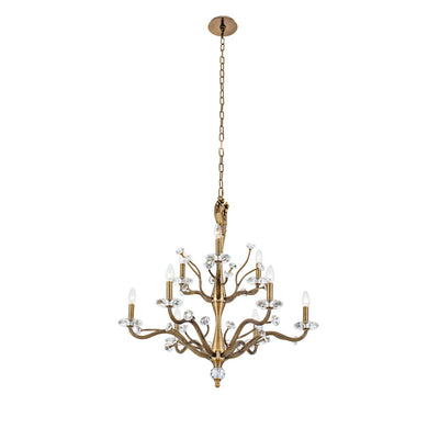 Kalco - 517772HBR - Nine Light Chandelier - Venus