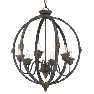 Golden - 0892-6 ABI - Six Light Chandelier - Jules ABI