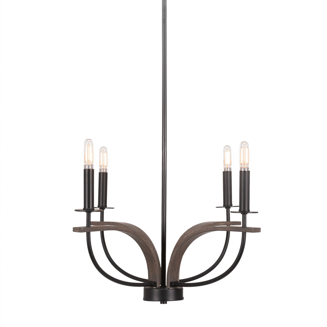 Toltec Lighting - 2904-MBDW - Four Light Chandelier - Monterey