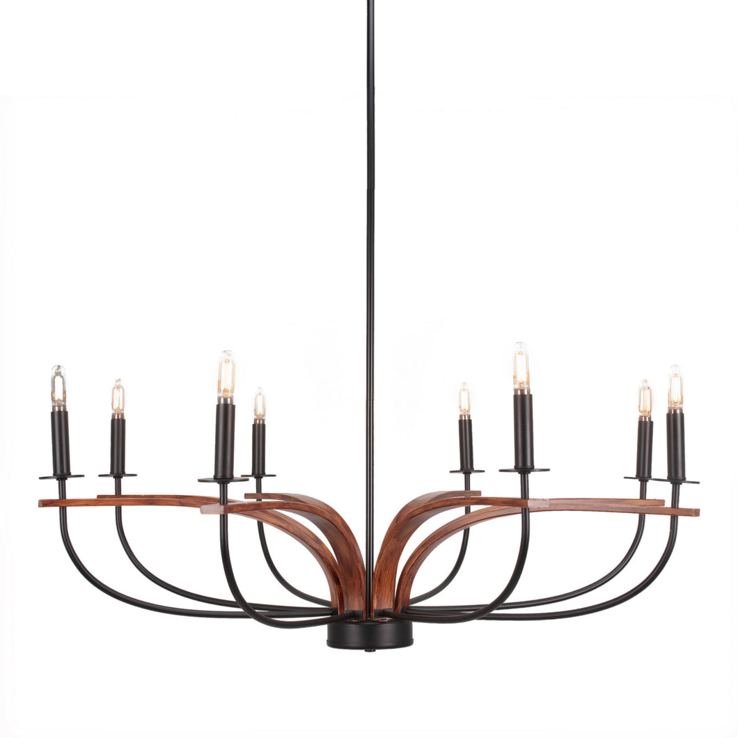 Toltec Lighting - 2908-MBWG - Eight Light Chandelier - Monterey