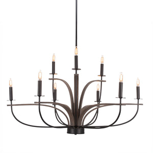 Toltec Lighting - 2909-MBDW - Nine Light Chandelier - Monterey