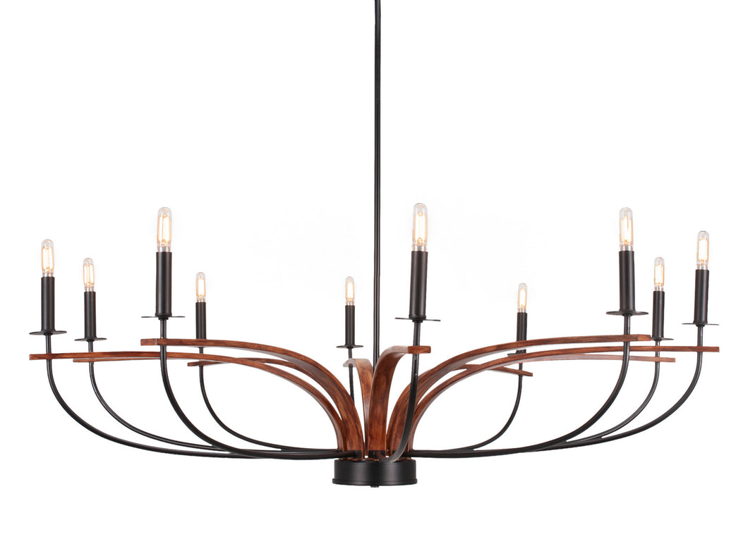 Toltec Lighting - 2910-MBWG - Ten Light Chandelier - Monterey