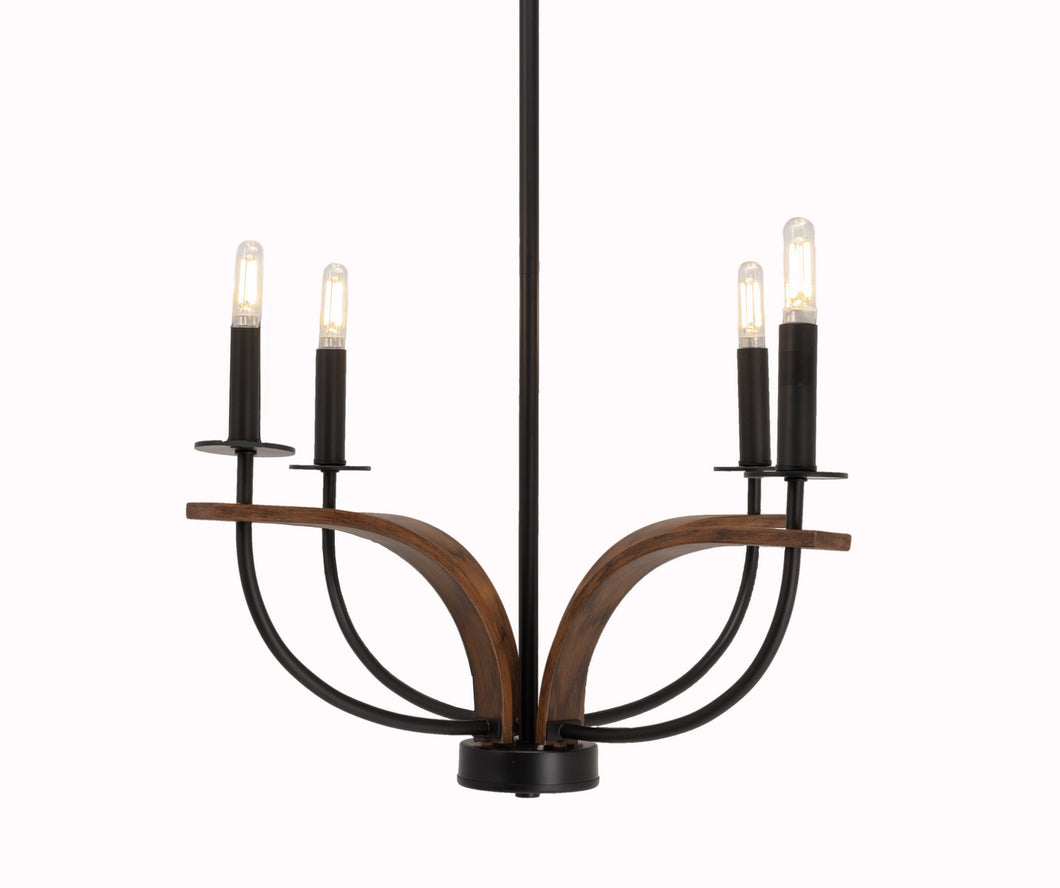 Toltec Lighting - 2904-MBWG - Four Light Chandelier - Monterey