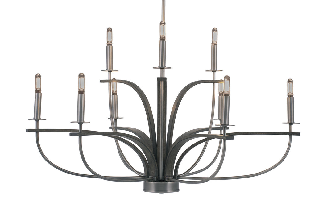 Toltec Lighting - 2909-GPDW - Nine Light Chandelier - Monterey