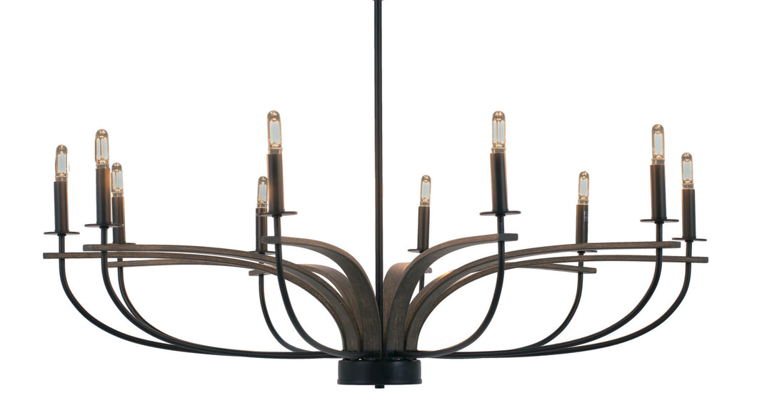 Toltec Lighting - 2910-MBDW - Ten Light Chandelier - Monterey