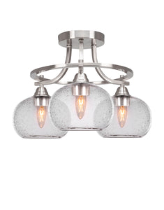 Toltec Lighting - 3417-BN-202 - Three Light Semi-Flush Mount - Paramount