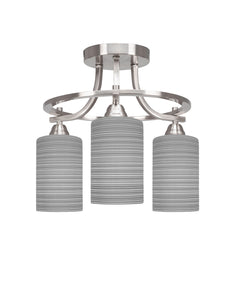 Toltec Lighting - 3417-BN-4062 - Three Light Semi-Flush Mount - Paramount