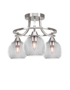 Toltec Lighting - 3417-BN-4100 - Three Light Semi-Flush Mount - Paramount