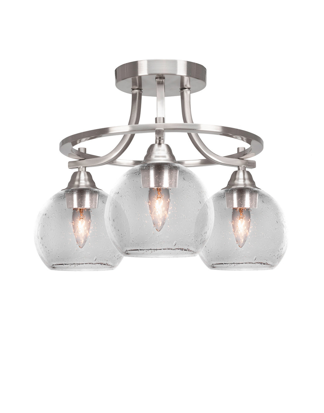 Toltec Lighting - 3417-BN-4100 - Three Light Semi-Flush Mount - Paramount