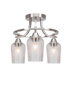 Toltec Lighting - 3417-BN-4250 - Three Light Semi-Flush Mount - Paramount