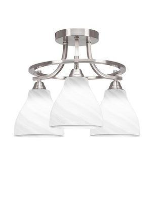 Toltec Lighting - 3417-BN-4761 - Three Light Semi-Flush Mount - Paramount