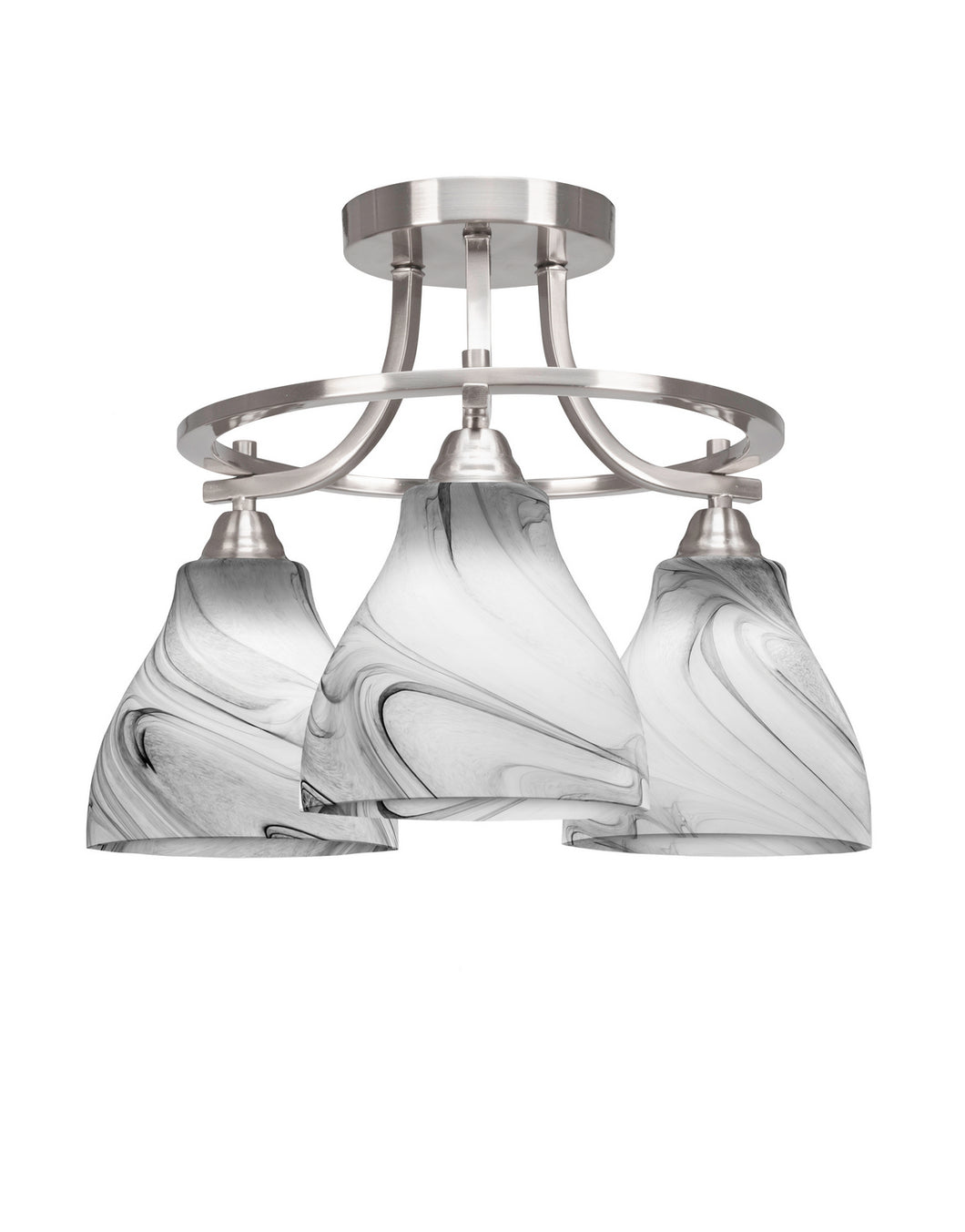 Toltec Lighting - 3417-BN-4769 - Three Light Semi-Flush Mount - Paramount