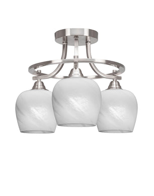 Toltec Lighting - 3417-BN-4811 - Three Light Semi-Flush Mount - Paramount