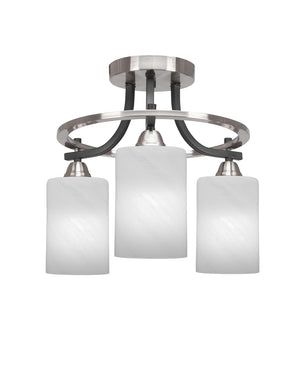 Toltec Lighting - 3417-MBBN-3001 - Three Light Semi-Flush Mount - Paramount