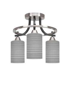 Toltec Lighting - 3417-MBBN-4062 - Three Light Semi-Flush Mount - Paramount