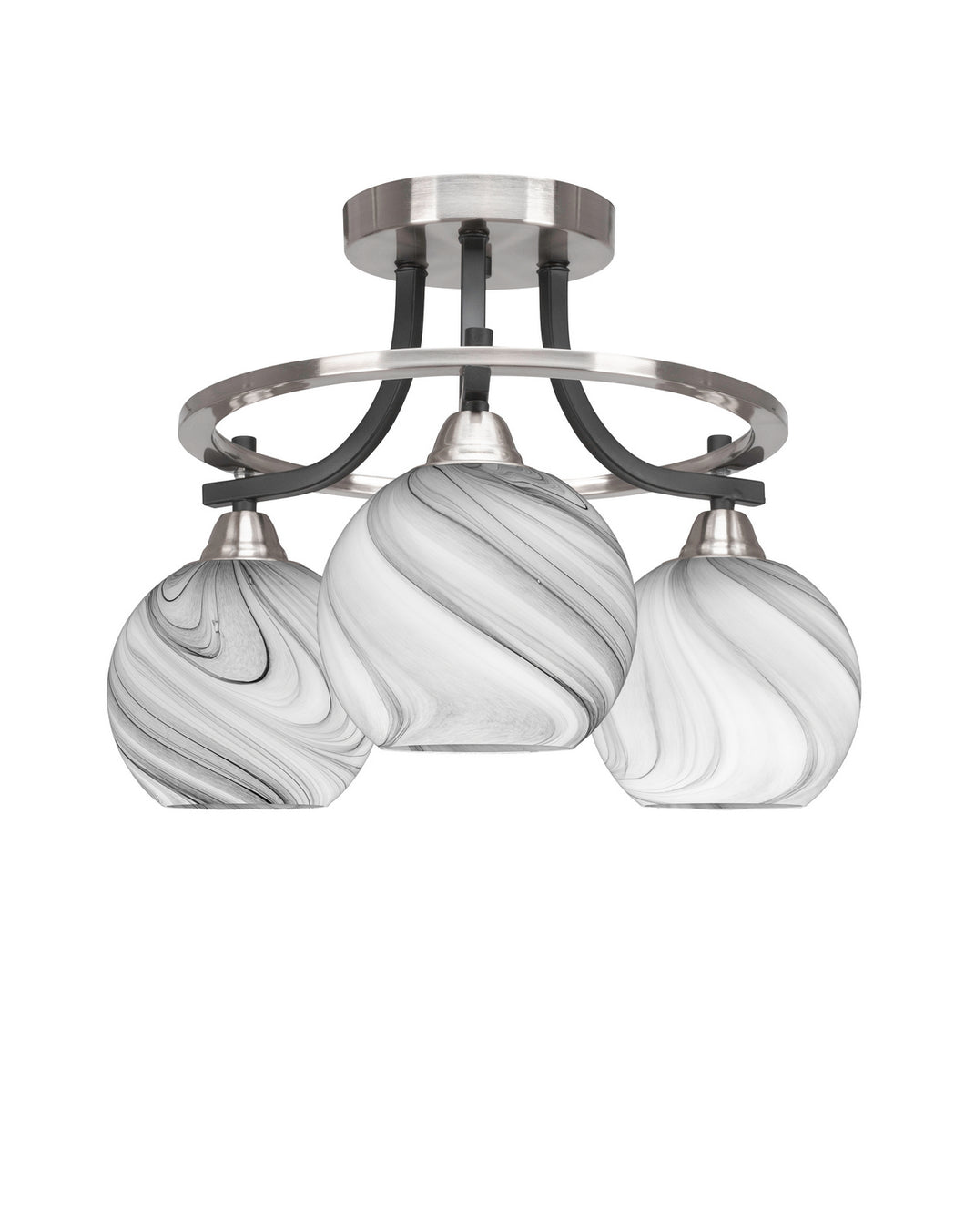 Toltec Lighting - 3417-MBBN-4109 - Three Light Semi-Flush Mount - Paramount