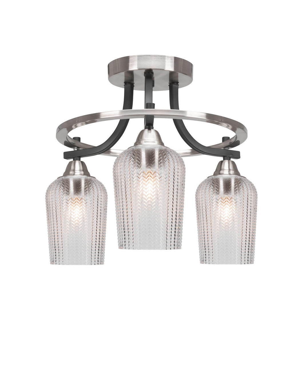 Toltec Lighting - 3417-MBBN-4250 - Three Light Semi-Flush Mount - Paramount