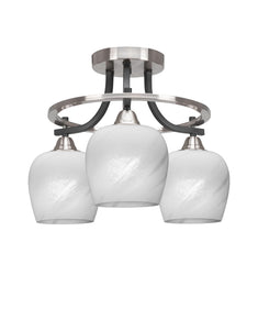 Toltec Lighting - 3417-MBBN-4811 - Three Light Semi-Flush Mount - Paramount