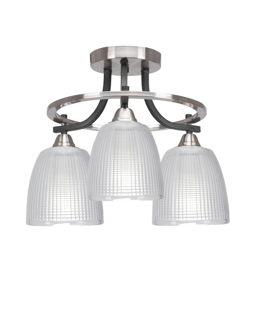 Toltec Lighting - 3417-MBBN-500 - Three Light Semi-Flush Mount - Paramount