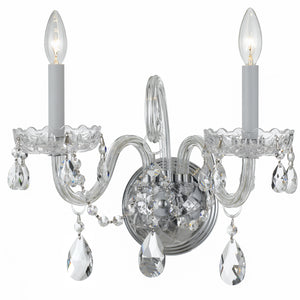 Crystorama - 1032-CH-CL-SAQ - Two Light Wall Mount - Traditional Crystal