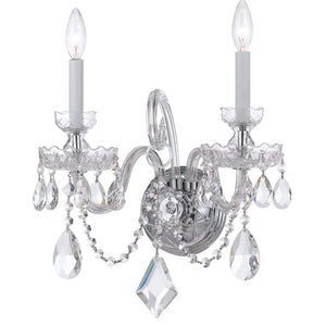 Crystorama - 1142-CH-CL-SAQ - Two Light Wall Mount - Traditional Crystal