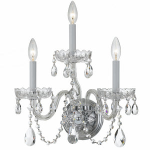 Crystorama - 1033-CH-CL-MWP - Three Light Wall Mount - Traditional Crystal