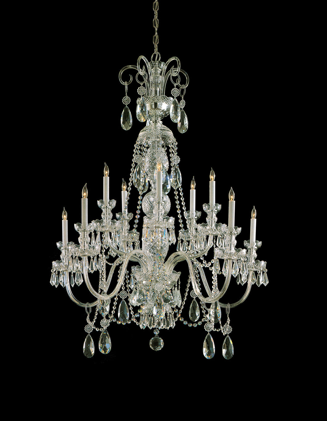 Crystorama - 5020-PB-CL-S - Ten Light Chandelier - Traditional Crystal