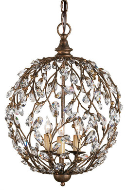 Currey and Company - 9652 - Three Light Chandelier - Crystal