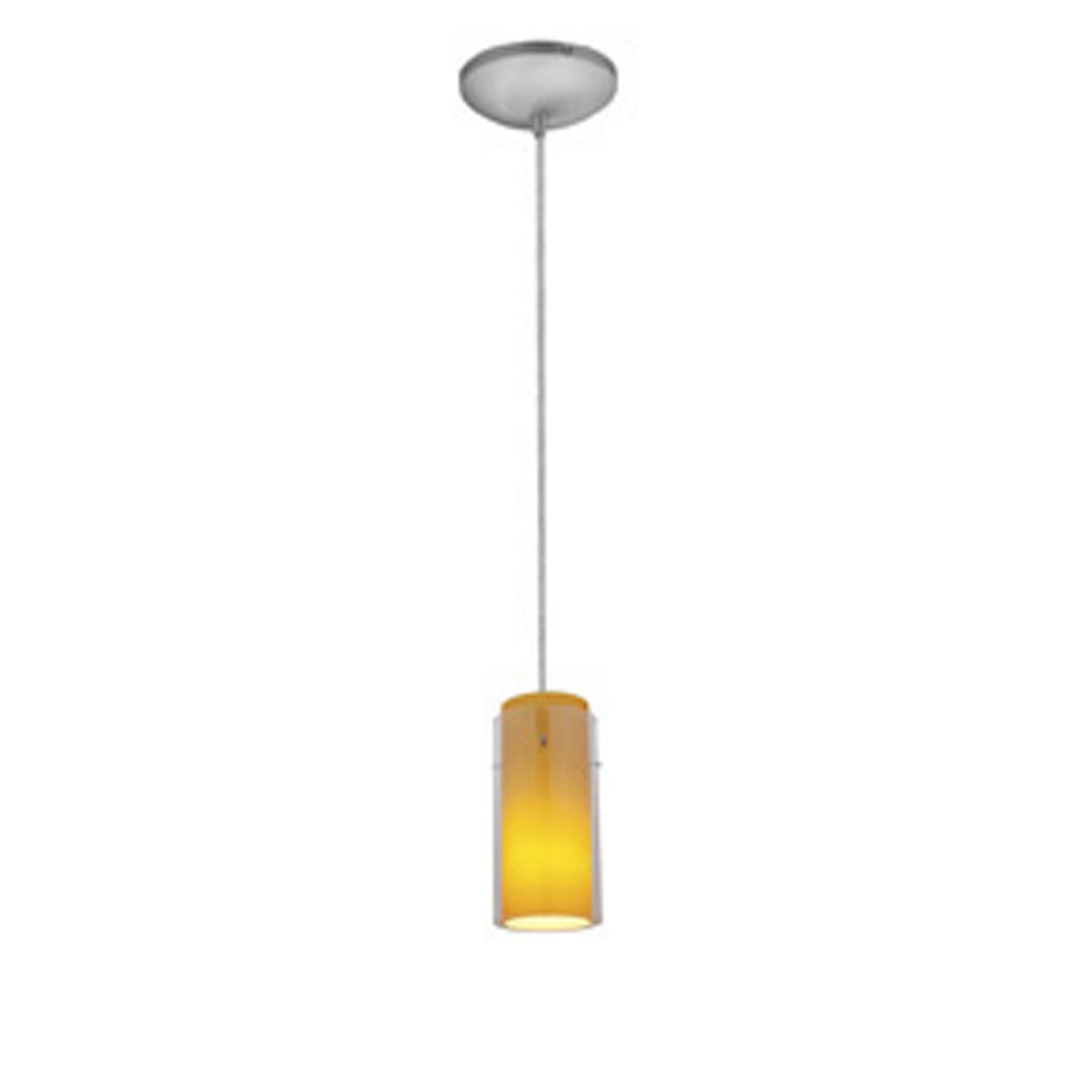 Access - 28033-1C-BS/CLAM - One Light Pendant - Glass`n Glass Cylinder