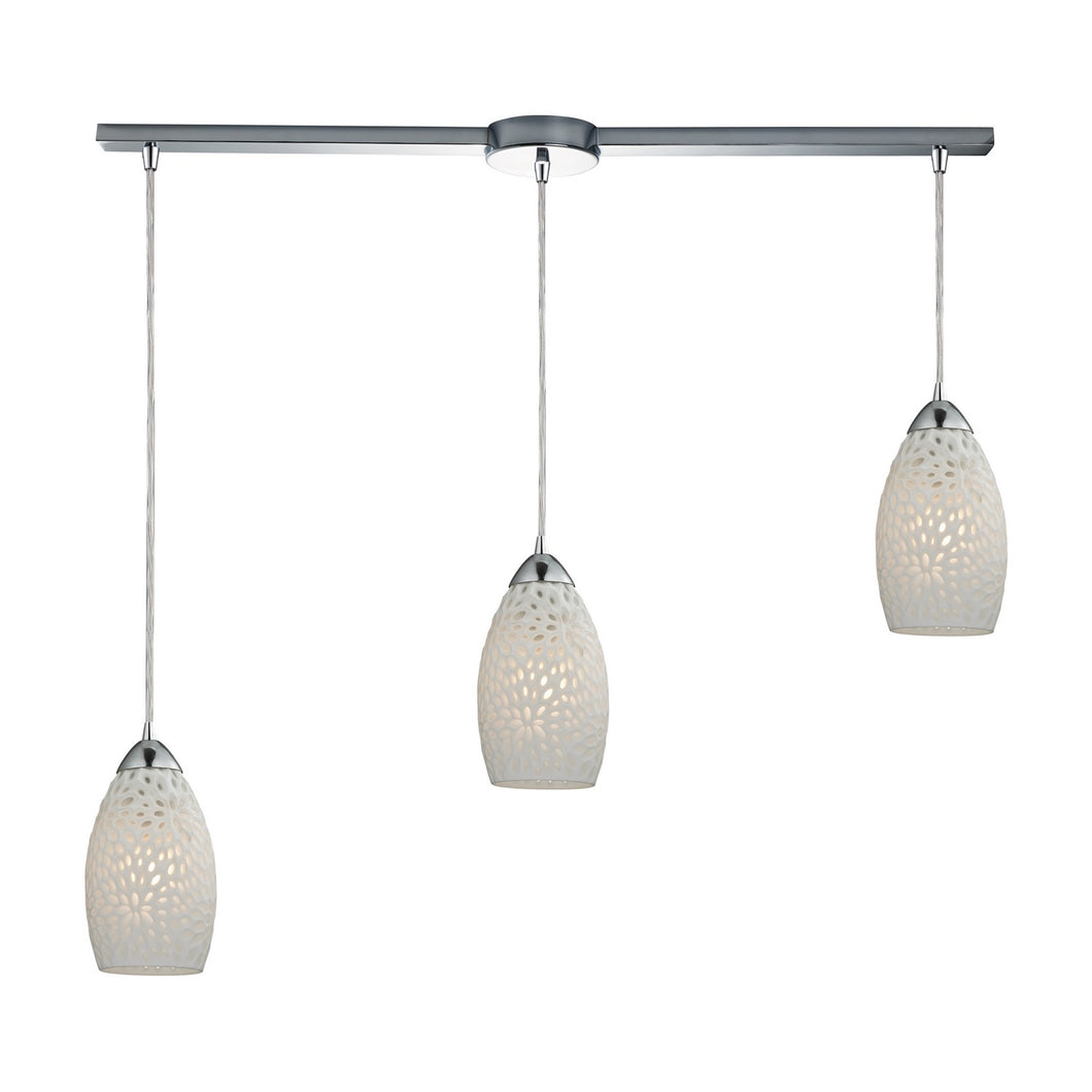 Elk Lighting - 10245/3L - Three Light Pendant - Etched Glass